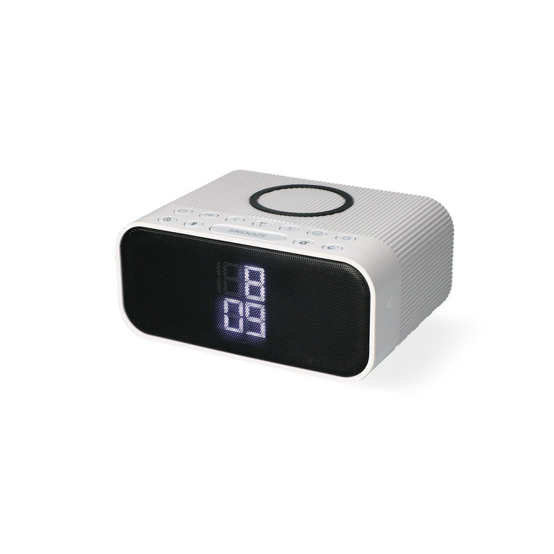 Réveil Bluetooth avec charge rapide sans fil 10w radio blanc KSIX
