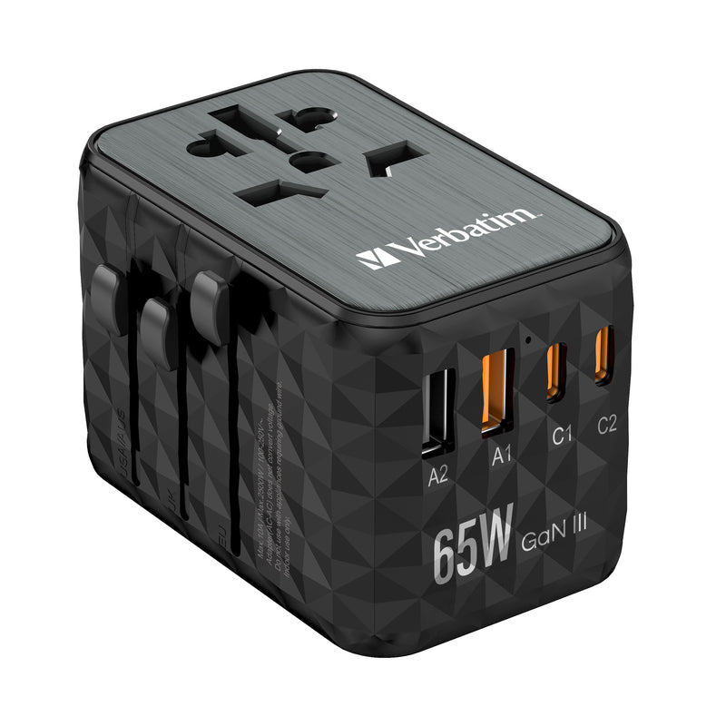 ALIMENTATION UNIVERSELLE 2 USB A ET 2 C 65W INTERNATIONALE 32120 VERBATIM