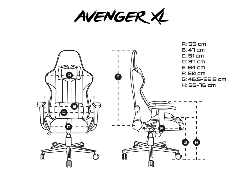 CHAISE GAMING AVENGER XL NOIR-BLANC FURY