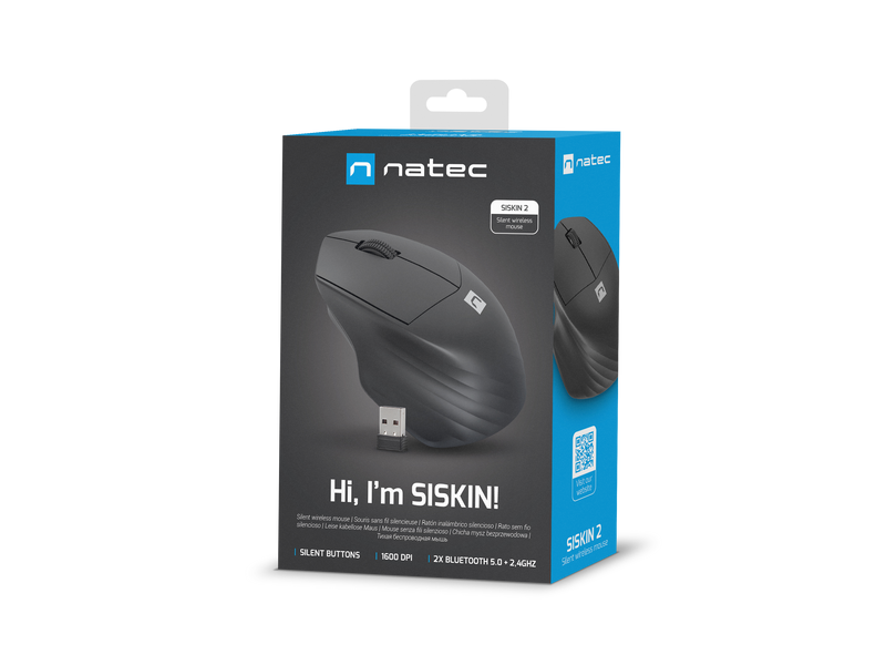 SOURIS SANS FIL ET BT 1600DPI SISKIN 2 NATEC