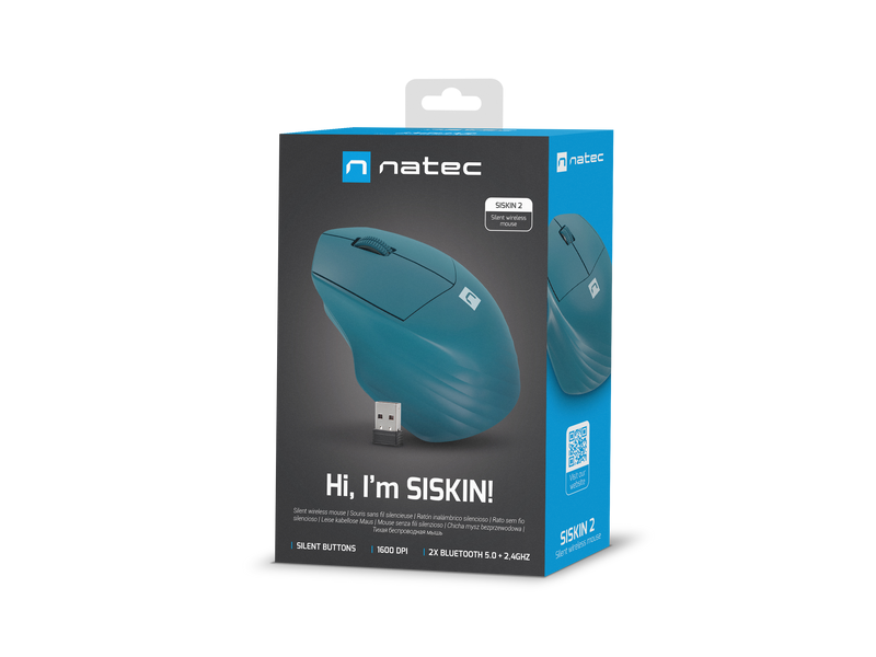 SOURIS SANS FIL ET BT 1600DPI SISKIN 2 NATEC