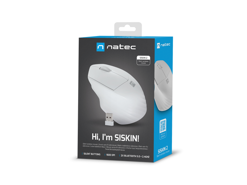 SOURIS SANS FIL ET BT 1600DPI SISKIN 2 NATEC