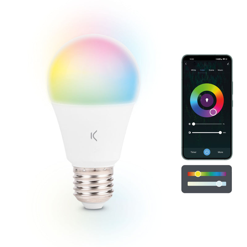 AMPOULE CONNECTÉE RGB + CCT A60 E27 9W KSIX