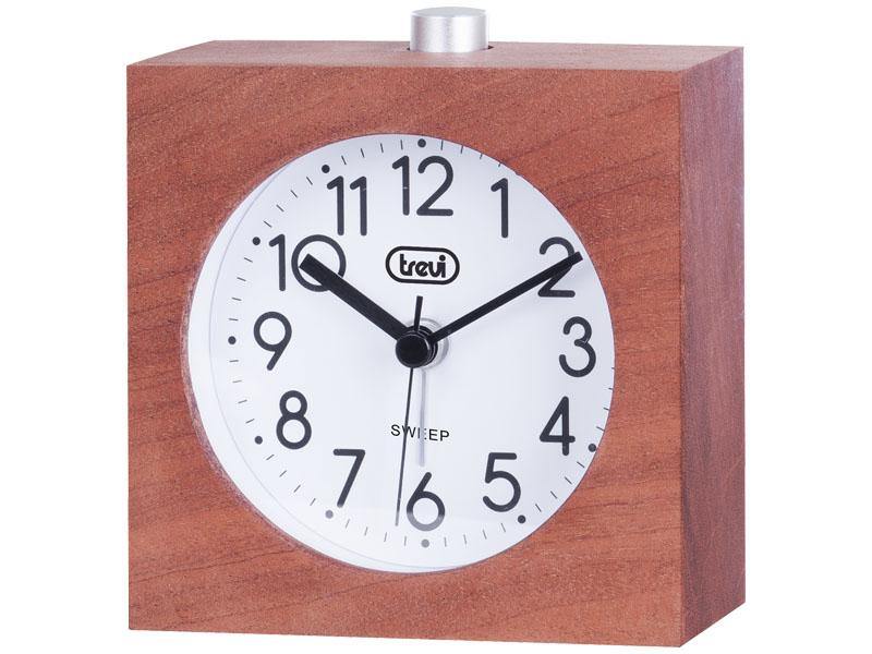 Réveil quartz natural sl 3840 bois foncé TREVI - L'échoppe connectée